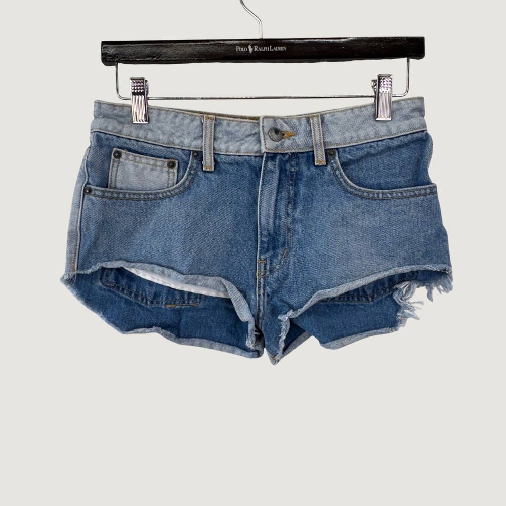 Carmar Denim Cut Off Shorts Size 25 Blue Distressed High Rise Festival Indie